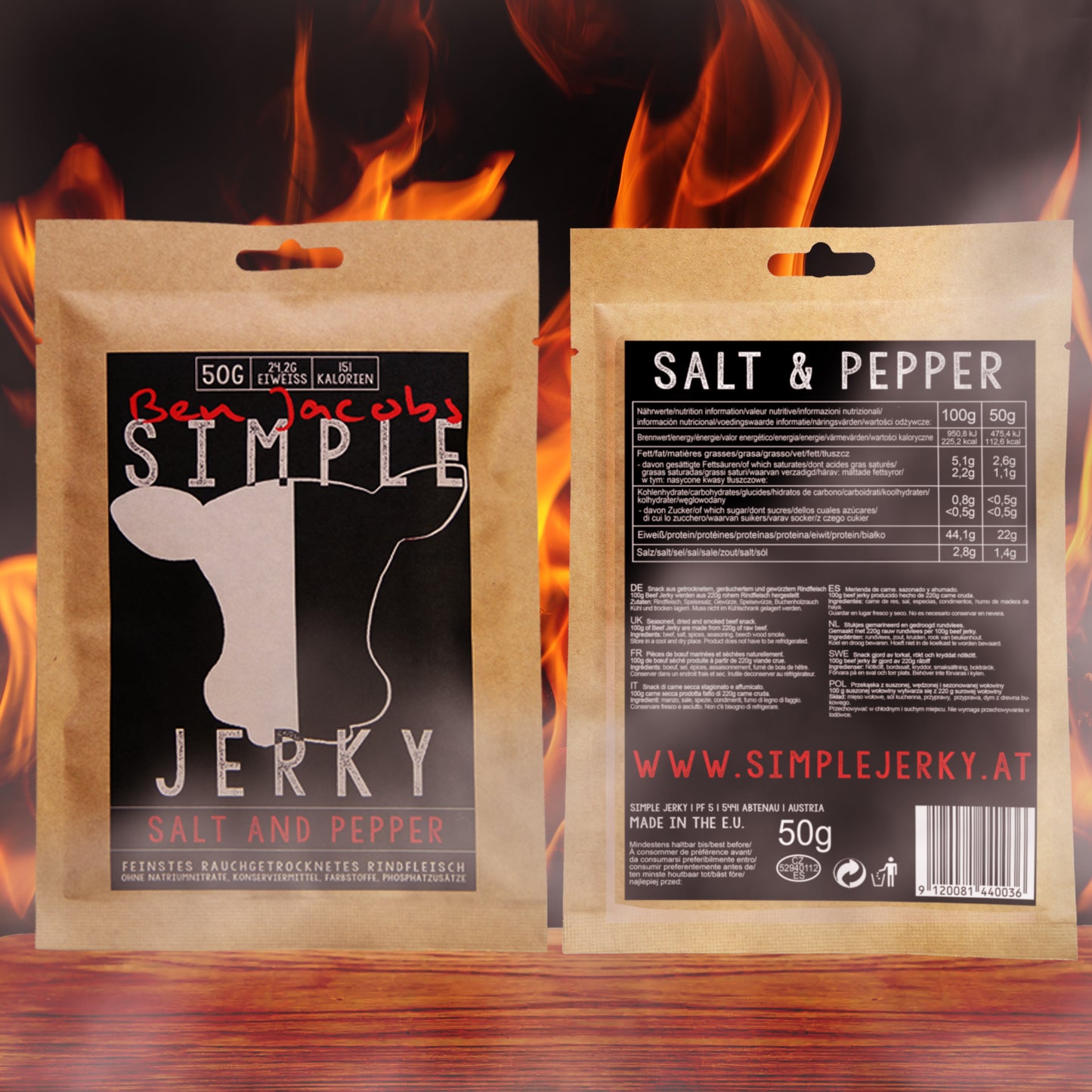 Carne seca de res - Sal y pimienta