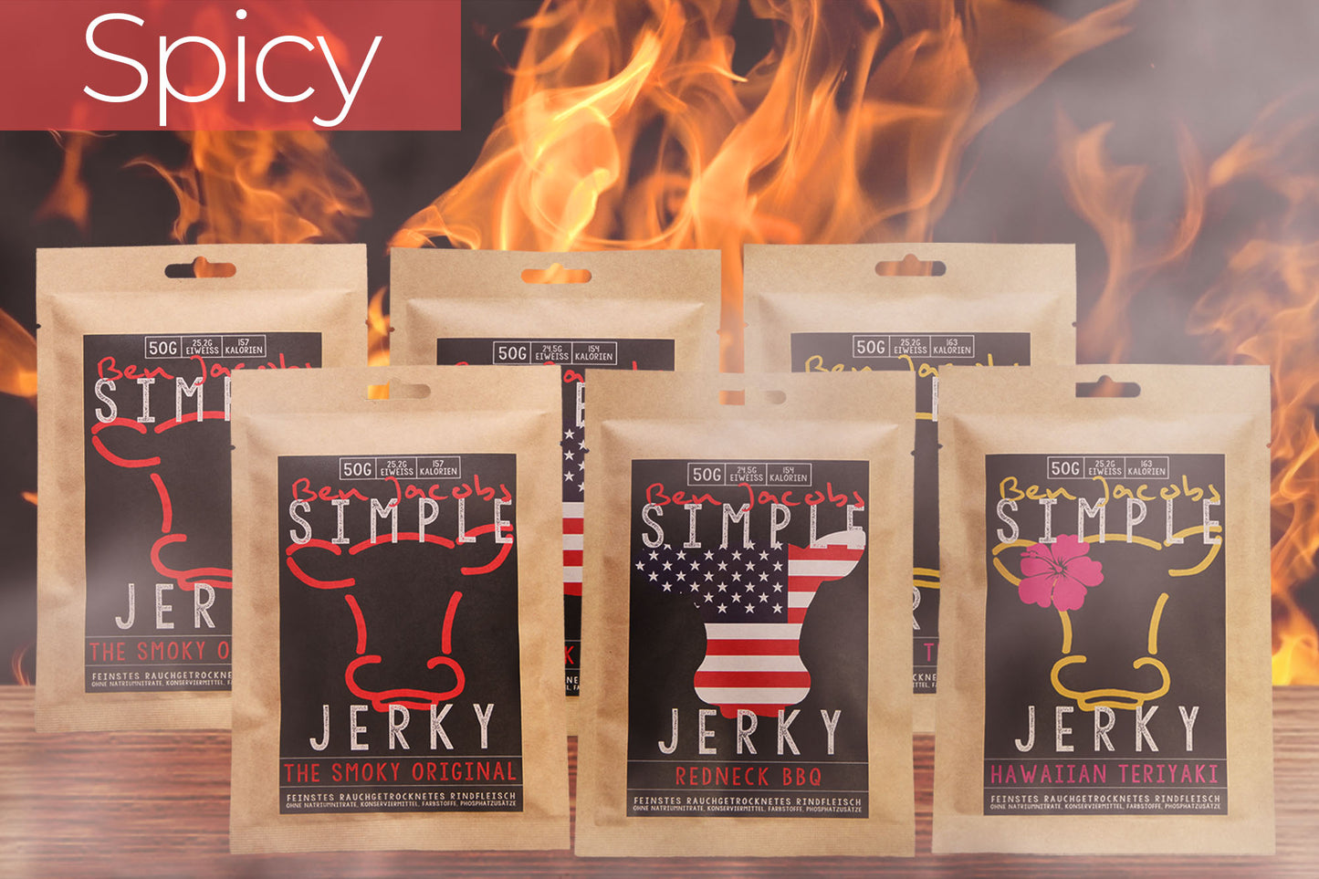 Simple Jerky - Caja Picante (6 x 50g)