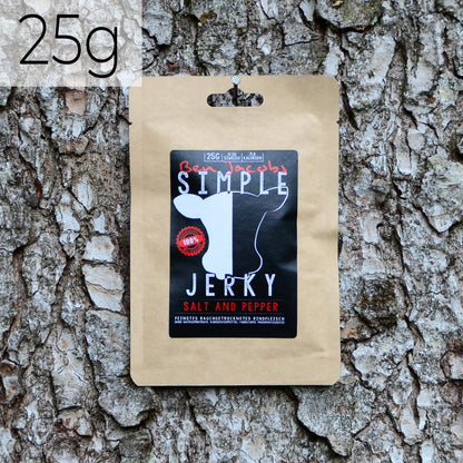 Simple Jerky - Salt & Pepper (25g) Fein geräuchertes Trockenfleisch aus hochwertigem Rindfleisch.